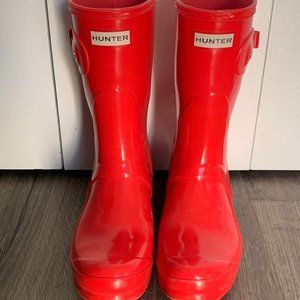 Hunter Boots Rainboots Short Gloss Red